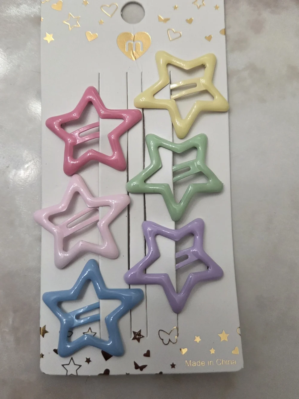 Kids Star Hair Clips Set - Pastel Multi